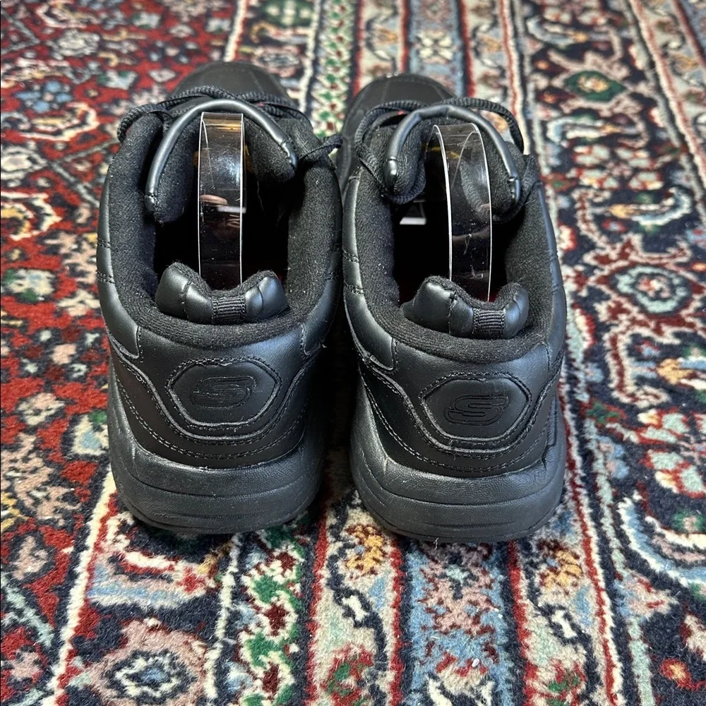 Skechers Keystone Black Leather Steel Toe Work Shoes Slip Resistant Men 9.5 - Picture 5 of 9